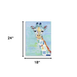 24" x 18" Pastel Patchwork Giraffe Canvas Wall Art - Homeroots