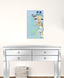 24" x 18" Pastel Patchwork Giraffe Canvas Wall Art - Homeroots