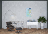40" x 30" Pastel Patchwork Giraffe Canvas Wall Art - Homeroots