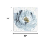 30" x 30" Watercolor Abstract Gray Blue Flower Canvas Wall Art - Homeroots - Flyclothing LLC