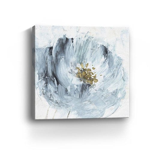 40" x 40" Watercolor Abstract Gray Blue Flower Canvas Wall Art - Homeroots - Flyclothing LLC