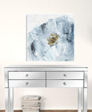 30" x 30" Watercolor Abstract Gray Blue Flower II Canvas Wall Art - Homeroots - Flyclothing LLC