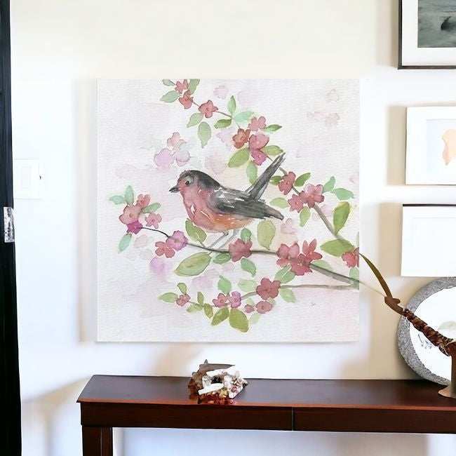 Flower And Bird Unframed Print Wall Art - Homeroots - Flyclothing LLC