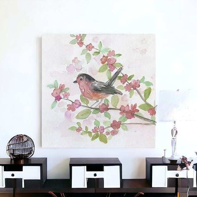 Flower And Bird Unframed Print Wall Art - Homeroots - Flyclothing LLC