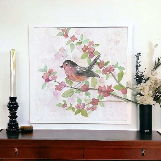 Flower And Bird Unframed Print Wall Art - Homeroots - Flyclothing LLC