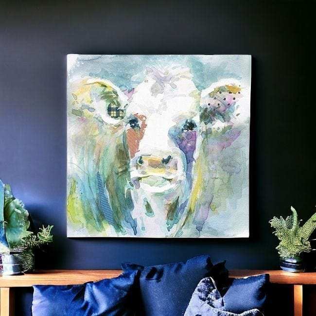 Watercolor Cow Unframed Print Wall Art - Homeroots - Flyclothing LLC