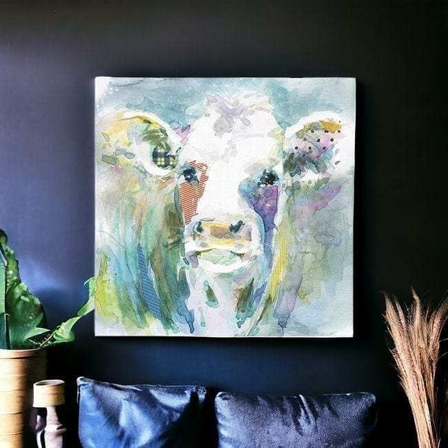 Watercolor Cow Unframed Print Wall Art - Homeroots - Flyclothing LLC