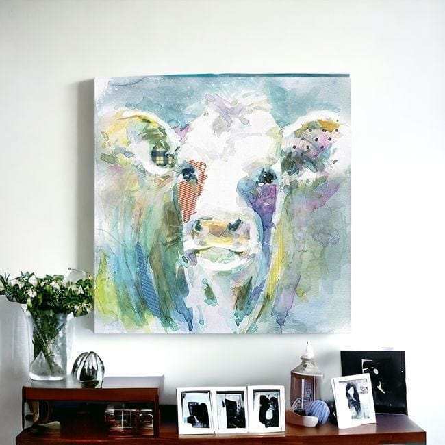Watercolor Cow Unframed Print Wall Art - Homeroots - Flyclothing LLC