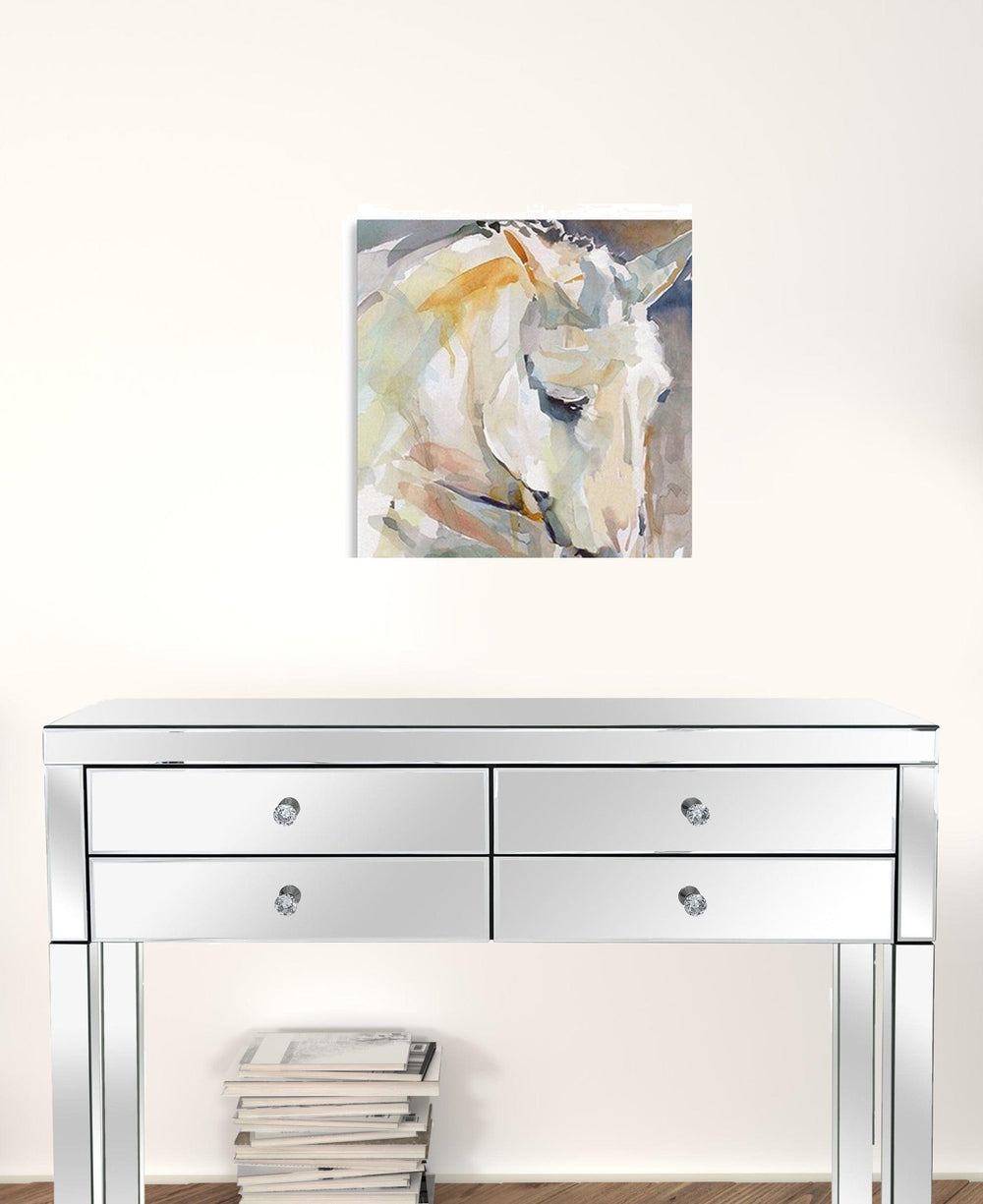 20" x 20" Abstract Watercolor Horse Canvas Wall Art - Homeroots - Flyclothing LLC
