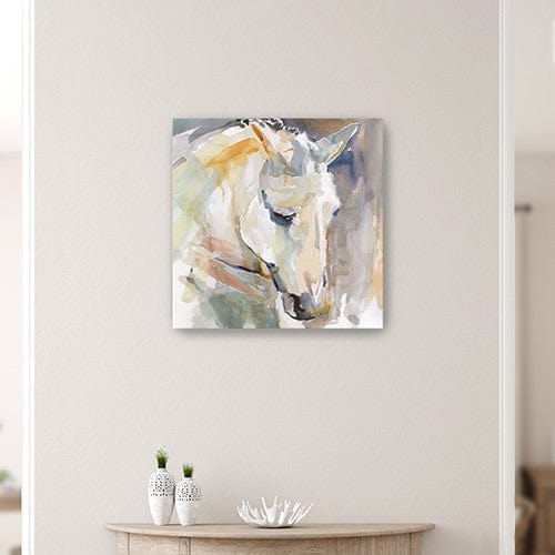 40" x 40" Abstract Watercolor Horse Canvas Wall Art - Homeroots - Flyclothing LLC
