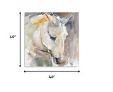 40" x 40" Abstract Watercolor Horse Canvas Wall Art - Homeroots - Flyclothing LLC
