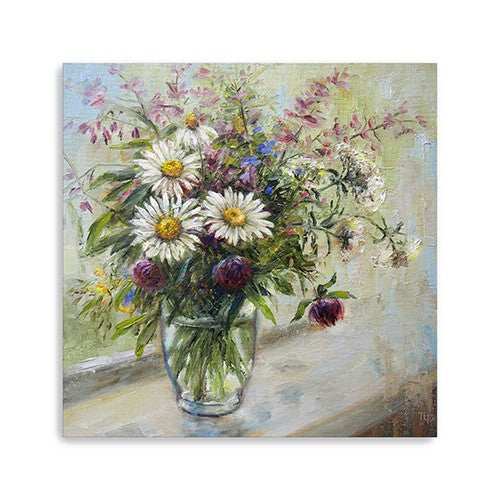 Pretty Vase Of Flowers Unframed Print Wall Art - Homeroots - Flyclothing LLC