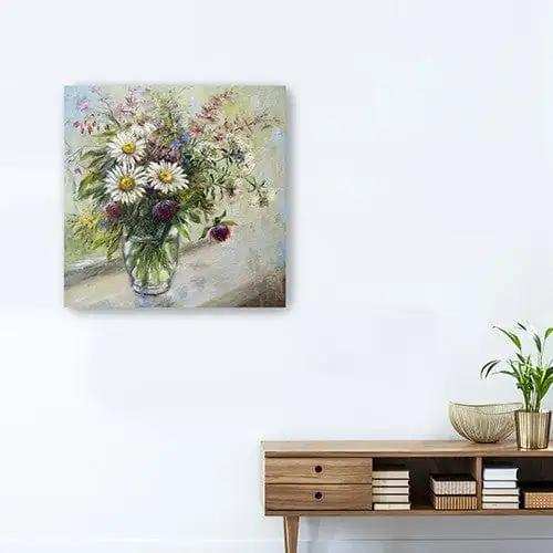 Pretty Vase Of Flowers Unframed Print Wall Art - Homeroots - Flyclothing LLC