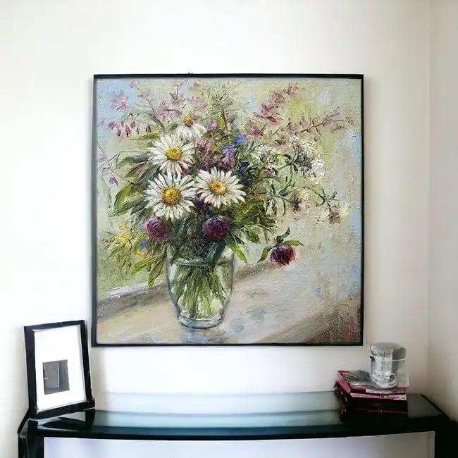 Pretty Vase Of Flowers Unframed Print Wall Art - Homeroots - Flyclothing LLC