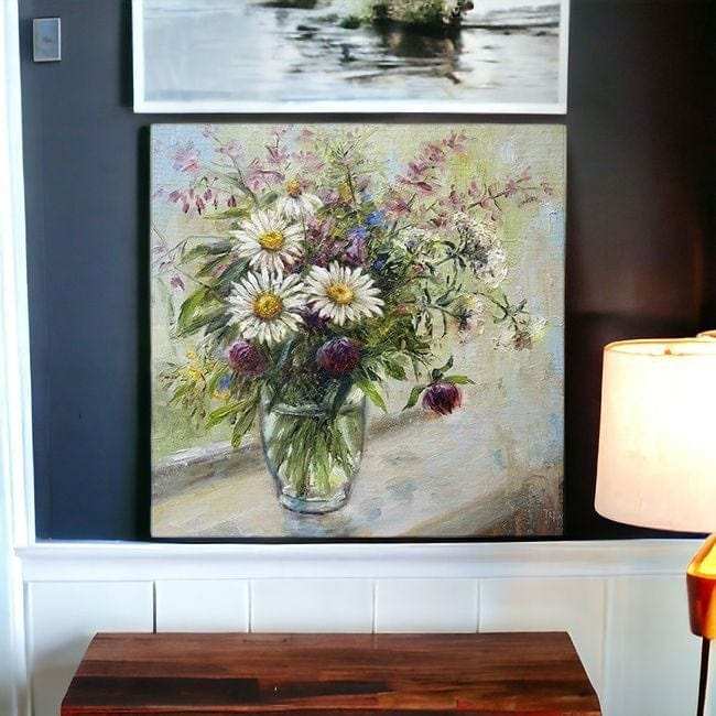 Pretty Vase Of Flowers Unframed Print Wall Art - Homeroots - Flyclothing LLC