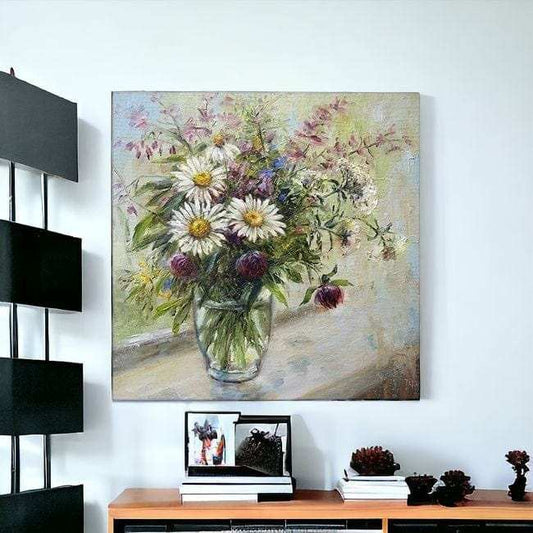 Pretty Vase Of Flowers Unframed Print Wall Art - Homeroots - Flyclothing LLC