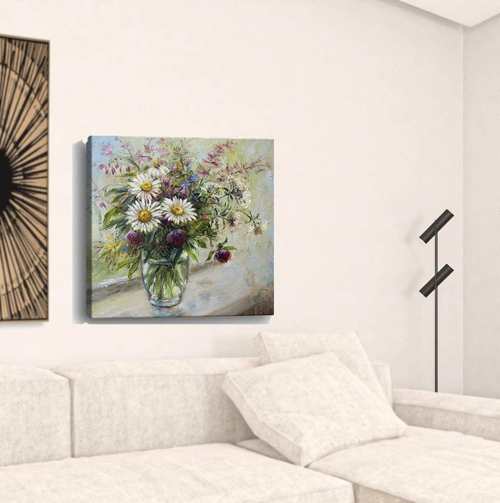 Pretty Vase Of Flowers Unframed Print Wall Art - Homeroots - Flyclothing LLC