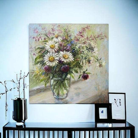 Pretty Vase Of Flowers Unframed Print Wall Art - Homeroots - Flyclothing LLC