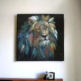 Painted Lion Portrait Unframed Print Wall Art - Homeroots - Flyclothing LLC