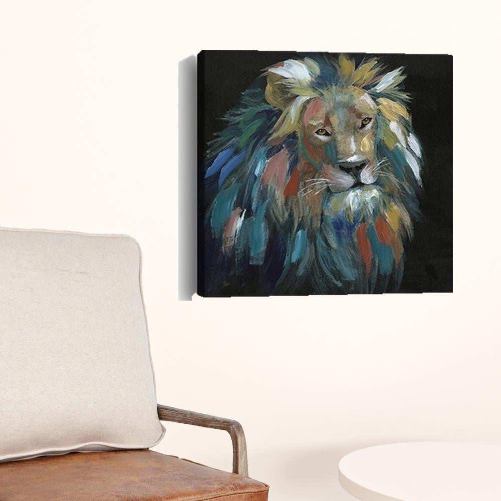 Painted Lion Portrait Unframed Print Wall Art - Homeroots - Flyclothing LLC