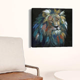Painted Lion Portrait Unframed Print Wall Art - Homeroots - Flyclothing LLC
