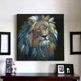 Painted Lion Portrait Unframed Print Wall Art - Homeroots - Flyclothing LLC