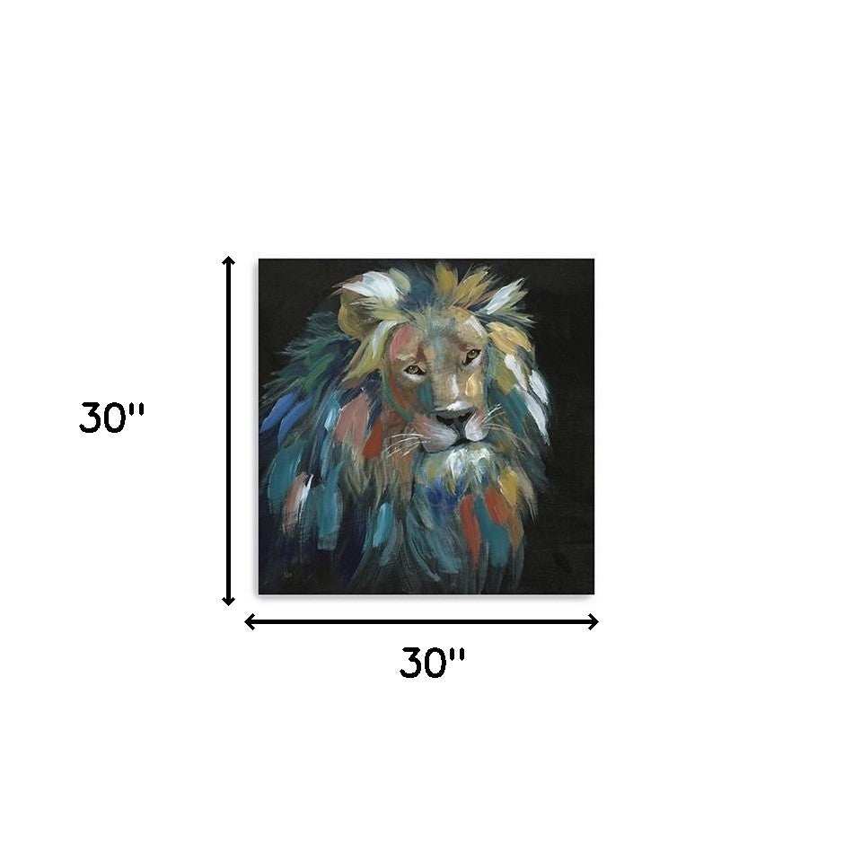 Painted Lion Portrait Unframed Print Wall Art - Homeroots - Flyclothing LLC