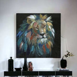 Painted Lion Portrait Unframed Print Wall Art - Homeroots - Flyclothing LLC