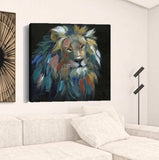 Painted Lion Portrait Unframed Print Wall Art - Homeroots - Flyclothing LLC