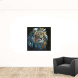 Painted Lion Portrait Unframed Print Wall Art - Homeroots - Flyclothing LLC
