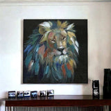 Painted Lion Portrait Unframed Print Wall Art - Homeroots - Flyclothing LLC