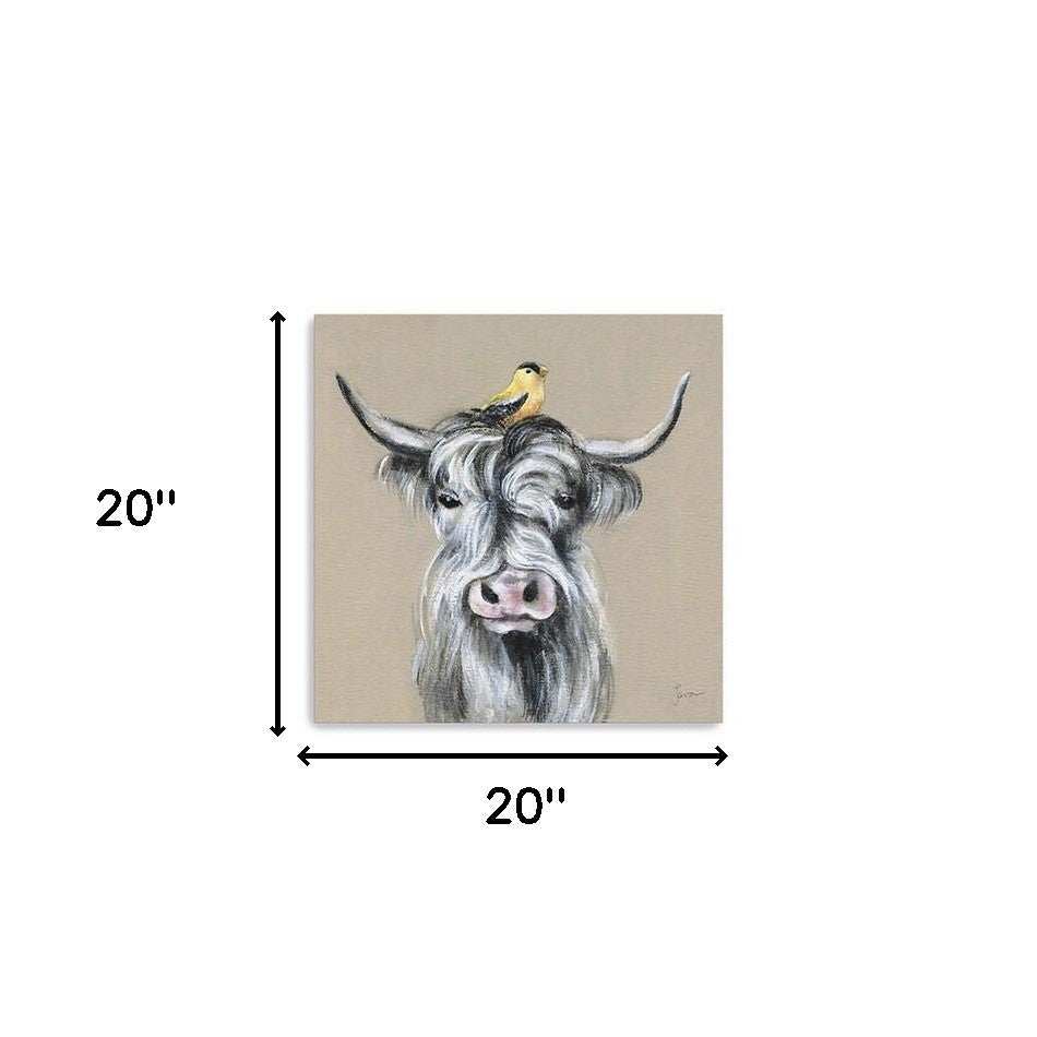 Cute Highland Cow Unframed Print Wall Art - Homeroots - Flyclothing LLC