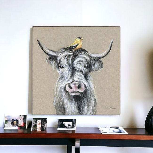 Cute Highland Cow Unframed Print Wall Art - Homeroots - Flyclothing LLC