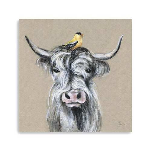 Cute Highland Cow Unframed Print Wall Art - Homeroots - Flyclothing LLC