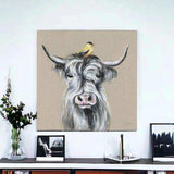 Cute Highland Cow Unframed Print Wall Art - Homeroots - Flyclothing LLC