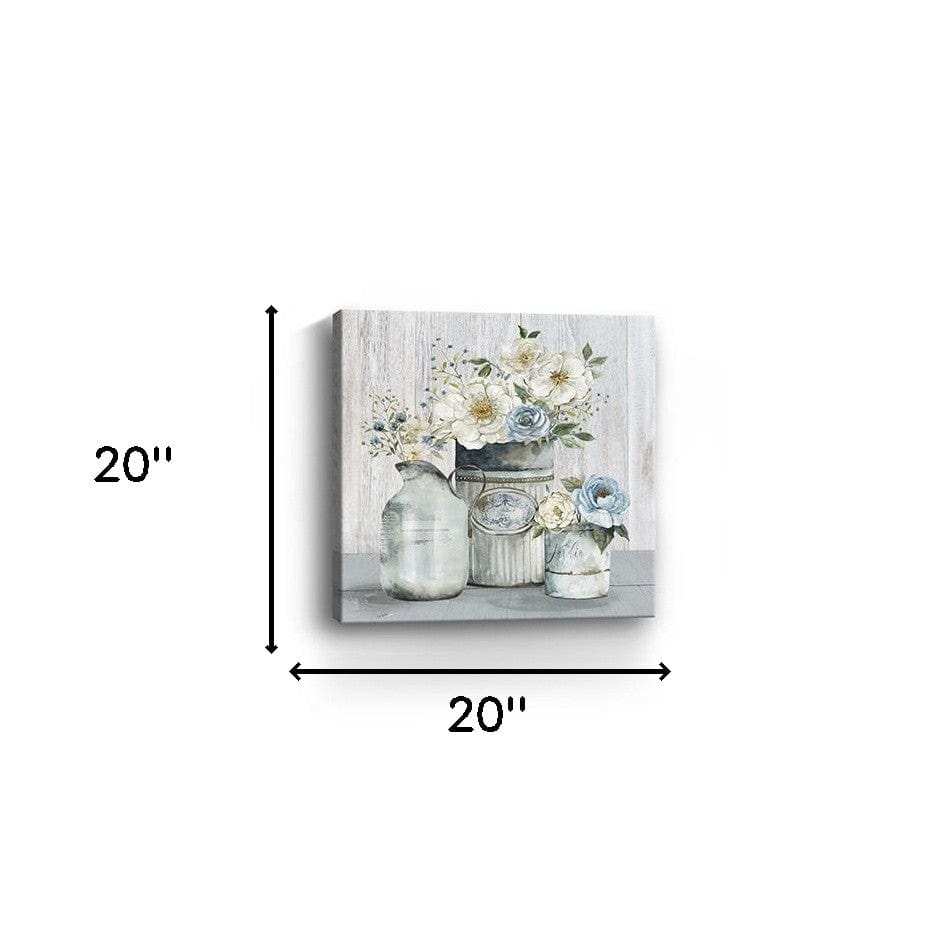 Rustic Grey Flowers Unframed Print Wall Art - Homeroots - Flyclothing LLC