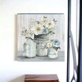 Rustic Grey Flowers Unframed Print Wall Art - Homeroots - Flyclothing LLC