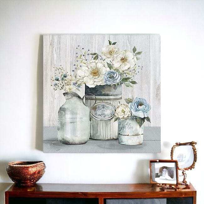 Rustic Grey Flowers Unframed Print Wall Art - Homeroots - Flyclothing LLC