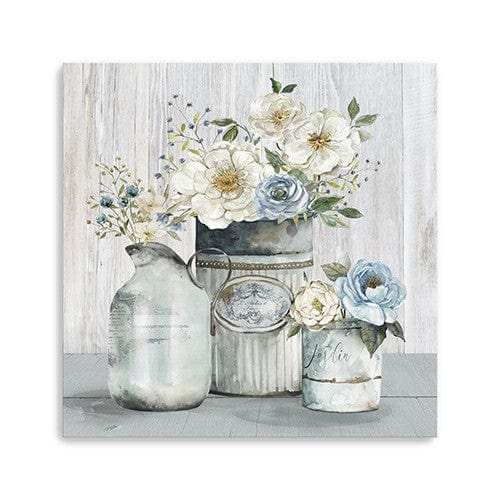 Rustic Grey Flowers Unframed Print Wall Art - Homeroots - Flyclothing LLC