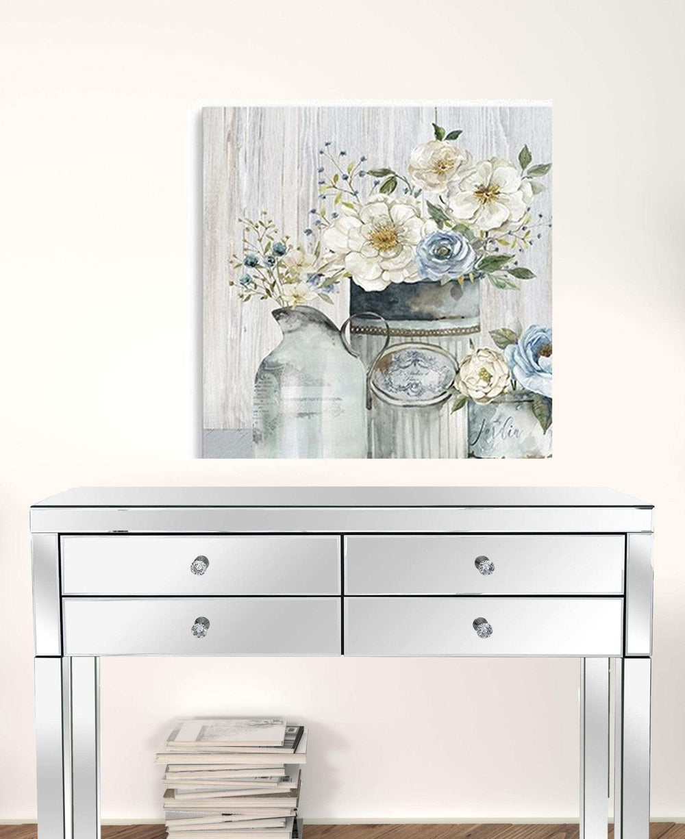 Rustic Grey Flowers Unframed Print Wall Art - Homeroots - Flyclothing LLC
