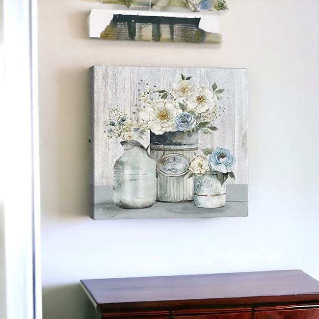 Rustic Grey Flowers Unframed Print Wall Art - Homeroots - Flyclothing LLC