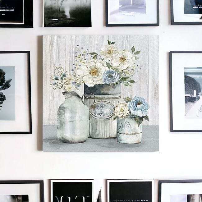Rustic Grey Flowers Unframed Print Wall Art - Homeroots - Flyclothing LLC