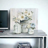 Rustic Grey Flowers Unframed Print Wall Art - Homeroots - Flyclothing LLC
