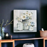 Rustic Grey Flowers Unframed Print Wall Art - Homeroots - Flyclothing LLC