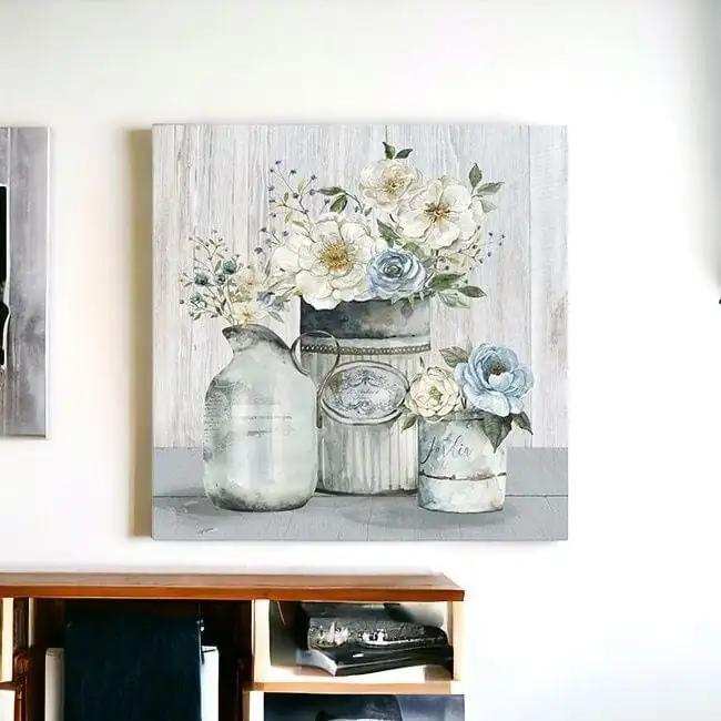 Rustic Grey Flowers Unframed Print Wall Art - Homeroots - Flyclothing LLC