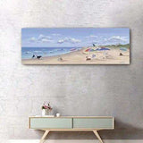 Small Dogs Playing at the Beach Canvas Wall Art - Homeroots - Flyclothing LLC