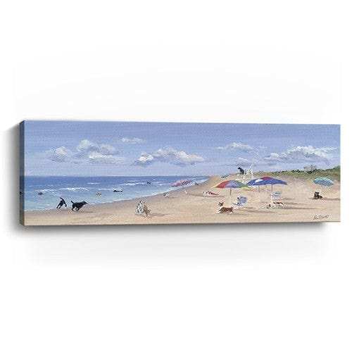Small Dogs Playing at the Beach Canvas Wall Art - Homeroots - Flyclothing LLC