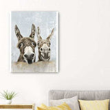Cute Donkeys Canvas Unframed Print Wall Art - Homeroots - Flyclothing LLC