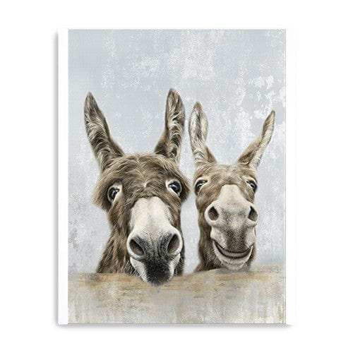 Cute Donkeys Canvas Unframed Print Wall Art - Homeroots - Flyclothing LLC