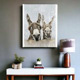 Cute Donkeys Canvas Unframed Print Wall Art - Homeroots - Flyclothing LLC